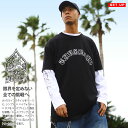 ACE FLAG セットアップ 重ね着 半袖 Tシャツ 長袖 ロンT ブランド メンズ 黒 大きいサイズ エースフラッグ レイヤード 綿 Thug Life サ...