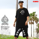 ACE FLAG 上下セット 半袖 ブランド Tシャツ ハーフパンツ メンズ 春夏用 黒 白 大きいサイズ エースフラッグ セットアップ ビッグシルエット 馬蹄...