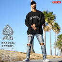 ACE FLAG 上下セット 長袖 メンズ 黒 大きいサイズ エースフラッグ セットアップ トレーナー ジーンズ デニム スリム Compton コンプトン L...