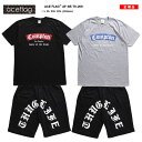 ACE FLAG 上下セット 半袖 ブランド Tシャツ ハーフパンツ メンズ 春夏用 黒 グレー 大きいサイズ エースフラッグ セットアップ ショートパンツ C...