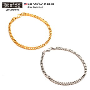 ブレスレット b系 ヒップホップ ファッション メンズ レディース SKINNY BOX CURBED CHAIN BRACELET エースフラッグ ACEFLAG ブリンブリン ゴールドチェーン シルバーチェーン Fサイズ 正規品 ギフト AF-BR-BR-009