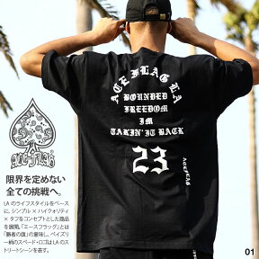 ACEFLAG Tシャツ 半袖 メンズ レディース 黒 白 大きいサイズ ビッグシルエット エースフラッグ おしゃれ ナンバー 23 パブロ 英字ロゴ ヒップホップ ファッション ダンス ストリート系 ハイ ブランド 服 AF-TS-TS-023