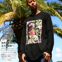 ACEFLAG ロンT ストリート メンズ レディース 黒 白 大きいサイズ エースフラッグ Tシャツ 長袖 派手 柄 花柄 ボックスロゴ バイアス柄 ライン b系 ヒップホップ ファッション ダンス ストリート系 ハイ ブランド 服 AF-TL-LT-011