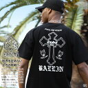 ACEFLAG Tシャツ 半袖 メンズ 白 黒 大きいサイズ エースフラッグ 総柄 タトゥー THUG LIFE サグライフ 入れ墨 十字架 b系 ヒップホップ ファッション ダンス ストリート系 ハイ ブランド 服 新作 AF-TS-TS-052