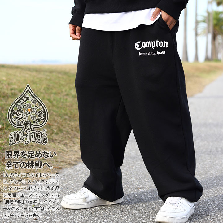 ACEFLAG スウェットパンツ Compton コンプトン ロゴ 裏パイル メンズ 春夏秋冬用 全3色 大きいサイズ エースフラッグ…