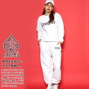 ACEFLAG 上下セット 長袖 ブランド レディース 黒/白 大きいサイズ エースフラッグ セットアップ トレーナー スウェット 上下 スウェットパンツ ゆっ...