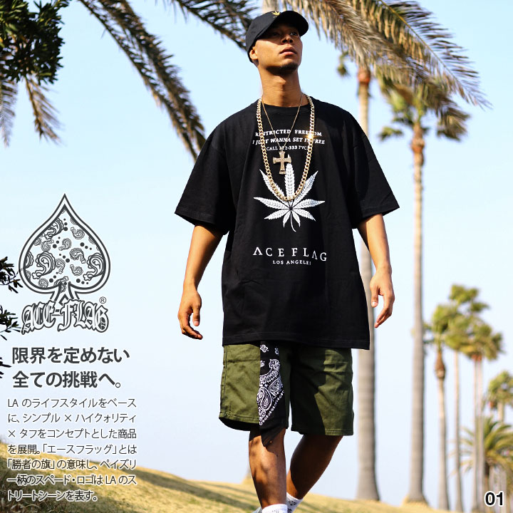 ACEFLAG 上下セット 半袖 ブランド Tシャツ ハーフ