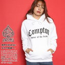 【50%OFF】ACEFLAG パーカー ブランド 長袖 スウェット 裏パイル フーディ トップス レディース 白 大きいサイズ エースフラッグ フードパーカー シンプル Compton コンプトン ロゴ ファッション ストリート系 服 AF-TL-PA-017