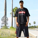 ACE FLAG 上下セット 半袖 ブランド Tシャツ ハーフパンツ 上下 メンズ 春夏用 黒/グレー 大きいサイズ エースフラッグ セットアップ Compto...