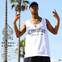 ACE FLAG 上下セット ノースリーブ Tシャツ デニム ハーフパンツ メンズ 白/黒 大きいサイズ エースフラッグ セットアップ Compton コンプト...