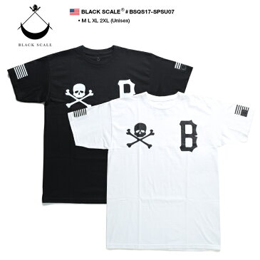 b系 ヒップホップ ストリート系 ファッション 服 メンズ レディース Tシャツ 【BSQS17-SPSU07】 ブラックスケール BLACK SCALE ドクロ スカル Bロゴ 逆さ星条旗 ビックシルエット M L XL 2L LL 2XL 3L XXL 大きいサイズ 正規品 ギフト