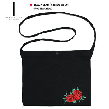 b系 ヒップホップ ストリート系 ファッション メンズ レディース ボディバッグ 【BS-BG-SB-001】 クラブノイズ ブラックスラム CLUBNO1Z BLACKSLAM ショルダーバッグ サコッシュ アウトドア 自転車 スケート ダンス モード IQOS アイコス入れ 薔薇 刺繍 黒 【楽ギフ_包装】