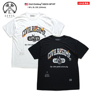 シヴィルクロージング CIVIL CLOTHING Tシャツ 半袖 メンズ レディース 白 黒 M L XL 2L LL 2XL 3L XXL 大きいサイズ b系 ヒップホップ ストリート系 ファッション ブランド かっこいい おしゃれ 西海岸 ファイヤーパターン ドーベルマン 犬 ゆったり 20CV-SP15T