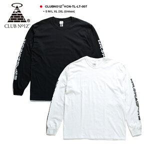 CLUB NO1Z ロンT ストリート メンズ レディース 黒 白 大きいサイズ ビッグシルエット クラブノイズ Tシャツ 長袖 おしゃれ 袖ロゴ 漢字風英字 オーバーサイズ ダンス b系 ヒップホップ HIPHOP ストリート系 ファッション ハイ ブランド 服CN-TL-LT-007