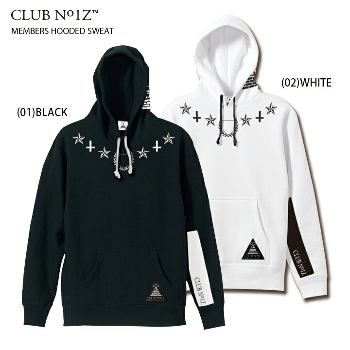 b系 ヒップホップ ストリート系 ファッション 服 メンズ レディース パーカー【CN-TL-PA-002】クラブノイズ CLUB NO1Z 裏起毛 フードパーカー 黒 白 【S-2XL】XL LL XXL 2L 3L 大きいサイズあり ギフト