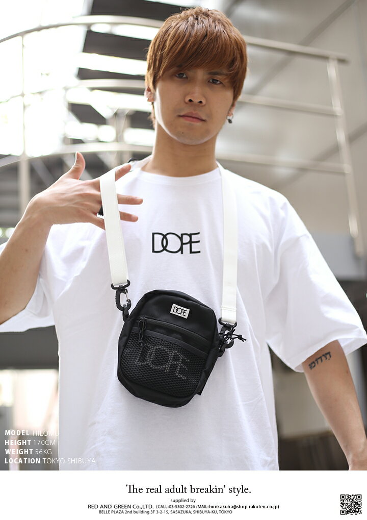 ドープ DOPE サコッシュ 【18DP-SP400X】 ショルダーバッグ ミニポーチ ボディバッグ CORDURA コーデュラ BAG サイクリング 自転車 スケート ダンス IQOS アイコス入れ 黒 赤 オレンジ ミントグリーン b系 ストリート系 メンズ レディース