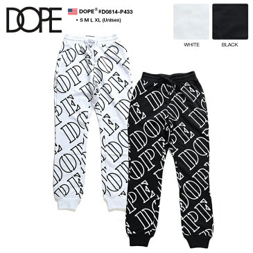 b系 ヒップホップ ストリート系 ファッション 服 メンズ レディース スウェットパンツ 【D0814-P433】 ドープ DOPE ジョガー ストレッチ パンツ オシャレ 総柄 80年代 HIPHOPスタイル LAブランド USAモデル S M L XL 2L LL 大きいサイズ 正規品 ギフト
