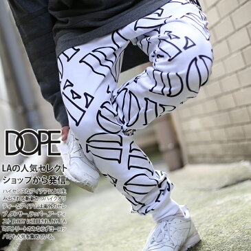 b系 ヒップホップ ストリート系 ファッション 服 メンズ レディース スウェットパンツ 【D0814-P433】 ドープ DOPE ジョガー ストレッチ パンツ オシャレ 総柄 80年代 HIPHOPスタイル LAブランド USAモデル S M L XL 2L LL 大きいサイズ 正規品 ギフト