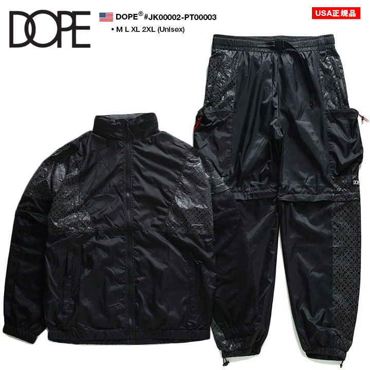 ドープ DOPE 上下セット セットアップ 長袖 メンズ レディース 春秋冬用 黒 M L 大きいサイズ b系 ヒップホップ ストリート系 ファッション ブランド 服 ギフト JK00002-PT00003【セール】