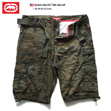 b系 ヒップホップ ストリート系 ファッション 服 メンズ レディース ショーツ 【EF-S55-8P】≪RIPSTOP CARGO≫ ECKO UNLTD エコー ハーフパンツ ショートパンツ カーゴパンツ 迷彩 36 38 40 42 インチ 大きいサイズ 緑 正規品 02P03Dec16【楽ギフ_包装】