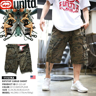 b系 ヒップホップ ストリート系 ファッション 服 メンズ レディース ショーツ 【EF-S55-8P】≪RIPSTOP CARGO≫ ECKO UNLTD エコー ハーフパンツ ショートパンツ カーゴパンツ 迷彩 36 38 40 42 インチ 大きいサイズ 緑 正規品 02P03Dec16【楽ギフ_包装】