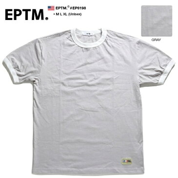 EPTM Tシャツ 半袖 メンズ レディース 春夏用 グレー 大きいサイズ ビッグシルエット エピトミ おしゃれ かっこいい シンプル 無地 切替 バイカラー カラーリブ アメカジ LA セレブ ヒップホップ ストリート系 ブランド ハイ 服【セール】EP8198