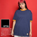 EPTM Tシャツ 半袖 メンズ レディース 春夏用 全3色 大きいサイズ ビッグシルエット エピトミ おしゃれ シンプル 無地 切替 バイカラー カラーリブ アメカジ LA セレブ ヒップホップ ストリート系 ブランド ハイ 服 EP8197