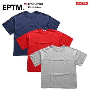 EPTM Tシャツ 半袖 メンズ レディース 春夏用 紺/赤 大きいサイズ ビッグシルエット エピトミ おしゃれ かっこいい シンプル 無地 ミニマル オーバーサイズ ドロップショルダー アメカジ LA セレブ ストリート系 ハイ 服【セール】EP8295