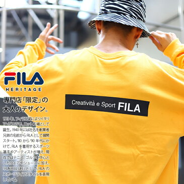 FILA heritage ロンT メンズ レディース 春秋冬用 全4色 大きいサイズ ビッグシルエット フィラ ヘリテージ Tシャツ 長袖 おしゃれ かっこいい ポケット付き ボックスロゴ スポーツ ダンス b系 HIPHOP ストリート系 ハイ ブランド 服 2021年 春新作 FM9953