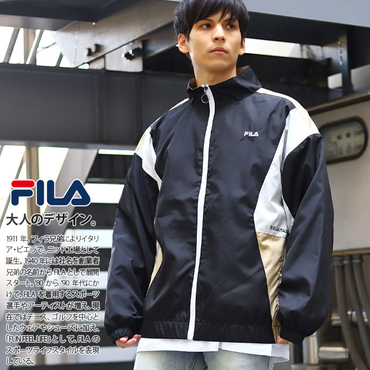 FILA アウター 長袖 ウインドブレーカー ブルゾン メンズ 春秋冬用 全3色 大きいサイズ フィラ ナイロンジャケット ジャケット おしゃれ かっこいい 切り替え トリコロール 刺繍 b系 ヒップホップ ファッション スポーツ ストリート系 ブランド 服 2022春夏 新作 FH7974