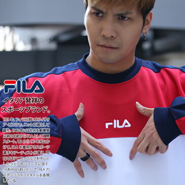 FILA heritage ロンT メンズ レディース 春秋冬用 全4色 大きいサイズ ビッグシルエット フィラ ヘリテージ Tシャツ 長袖 おしゃれ かっこいい 切替 刺繍 スポーツ ダンス b系 ヒップホップ HIPHOP ストリート系 ファッション ハイ ブランド 服【セール】FM9513