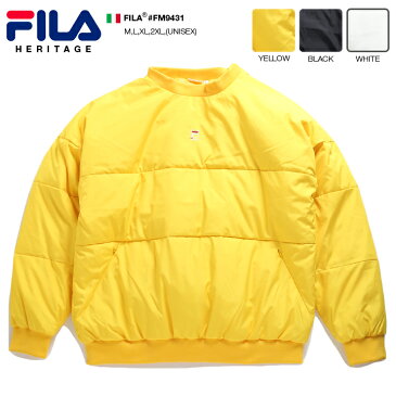 フィラ FILA リアルダウンジャケット ヘビー アウター 長袖 メンズ レディース 春秋冬用 黄色 黒 白 M L XL 2L LL 2XL 3L XXL 大きいサイズ b系 ストリート系 スポーツ ファッション おしゃれ ドルマンスリーブ ドロップショルダー オーバーサイズ ビッグシルエット FM9431