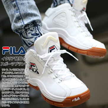 フィラ FILA スニーカー 靴 シューズ 【FHE101-005】 96GL NBA 名作 Grant Hill グラントヒル 復刻 2PAC 着用 ハイカット 白 オールホワイト おにぎり バスケットボール バッシュ シンプル ダンス b系 ヒップホップ ストリート系 メンズ 正規品 ギフト