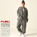 【ラスト1点】FUBU 上下セット デニム 長袖 メンズ 黒 大きいサイズ フブ セットアップ デニムパンツ ブランドロゴ 筆記体 刺繍 ビッグシルエット 紐付...