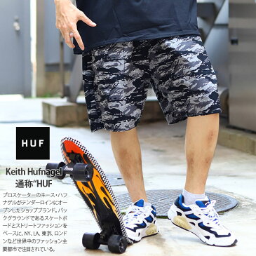 HUF ハーフパンツ チノパン メンズ レディース 春夏用 黒 大きいサイズ ハフ ショートパンツ ゆったり 太め パンツ おしゃれ かっこいい 柄パンツ 迷彩柄 迷彩 大人 b系 ヒップホップ ファッション スケート ストリート系 ハイ ブランドPTO0123