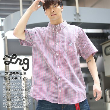 b系 ヒップホップ ストリート系 ファッション 服 メンズ レディース 半袖シャツ 【J182009】 エルアールジー LRG かっこいい チェック柄 シンプル 赤 緑 ビッグシルエット アメカジ ダンス スケート S M L XL 2L LL 大きいサイズ 正規品 ギフト