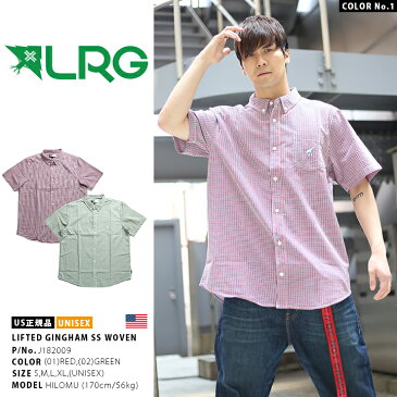 b系 ヒップホップ ストリート系 ファッション 服 メンズ レディース 半袖シャツ 【J182009】 エルアールジー LRG かっこいい チェック柄 シンプル 赤 緑 ビッグシルエット アメカジ ダンス スケート S M L XL 2L LL 大きいサイズ 正規品 ギフト