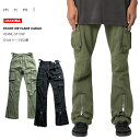 28-38 リラックスフィット 細身 フレアー ウォッシュ 軍パン 6ポケット スリムパンツ 尾錠付き サイドベルト カットオフ センターシーム フロントジッパー スナップボタン