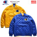 Champion USA アウター 長袖 メンズ レディース 春秋冬用 黄色/青 S-L 【セール】大きいサイズ チャンピオン 春アウター ビッグロゴ リバーシブル 撥水 ナイロン 中綿 b系 ヒップホップ ストリート系 ファッション ブランド 服 かっこいい おしゃれ ビッグシルエット V0905