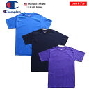 Champion USA Tシャツ 半袖 メンズ レディース 春夏用 青/紺/紫 S-XL ビッグTシャツ 大きいサイズ チャンピオン USAモデル アメリカ規格 スポーツ ロゴ ワンポイント ストリート系 ファッション ブランド 服 かっこいい おしゃれ ビッグシルエット T4250