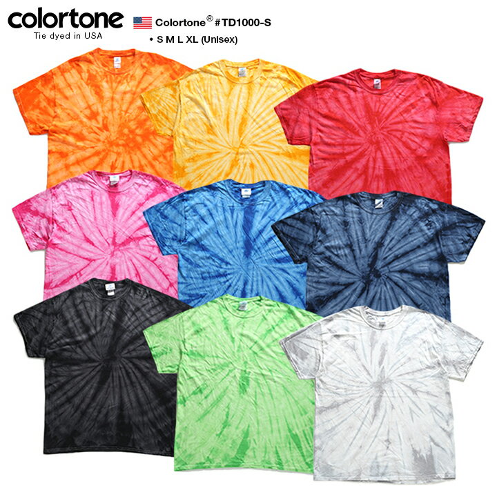 colortone Tシャツ 半袖 メンズ レディース 春夏用 全9色 大きいサイズ カラートーン 派手 総柄 タイダイ 柄 グラデーション カラフル b系 ヒップホップ ファッション アメリカ製 ストリート系…