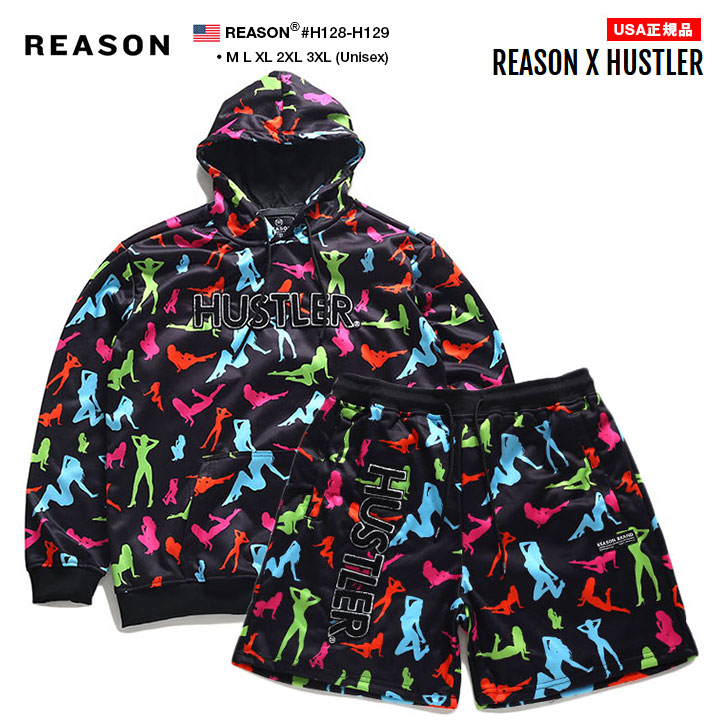 リーズン REASON 上下セット セットアップ 長袖 メンズ レディース 男女兼用 春秋冬用 黒 M L XL 2L LL 2XL 3L XXL 3XL 4L XXXL 大きいサイズ b系 ヒップホップ ストリート系 ファッション ブランド 服 ギフト H128-H129