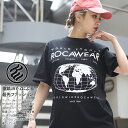 ROCAWEAR Tシャツ 半袖 メンズ レディース 春夏用 白/黒 ロカウェア おしゃれ かっこいい ワールドフェイマス 地球 世界地図 モノトーン ロゴ アメカジ Jay-z b系 ヒップホップ HIPHOP ストリート系 ブランド ハイ 服【セール】RW172T16