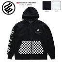ロカウェア ROCAWEAR フードパーカー ZIPUP スウェット 長袖 メンズ 黒 白 L XL 2L LL 2XL 3L XXL 3XL 4L XXXL 大きいサイズ b系 ヒップホップ ストリート系 ファッション ブランド かっこいい 裏起毛 袖プリント チェッカーフラッグ ビッグシルエット ギフト RW183K17
