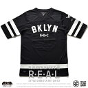 b系 ヒップホップ ストリート系 ファッション メンズ レディース ゲームシャツ 【R1504K106】≪RW EU BKLYN HOCKEY≫ ROCA WEAR ロカウェア 半袖 フットボールシャツ ジャージ ナンバー M L XL 2XL 3XL 大きいサイズ あり 黒 正規品