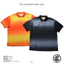 b系 ヒップホップ ストリート系 ファッション 服 メンズ レディース 半袖ポロシャツ ROCAWEAR/ロカウェア【R0214K08】≪BLACK DIAMOND POLO≫ グラデーション オレンジ 黒【M-3XL】【大きいサイズあり】
