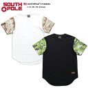 サウスポール SOUTH POLE Tシャツ 半袖 メンズ 白 黒 L XL 2L LL 2XL 3L XXL 3XL 4L XXXL 大きいサイズ b系 ヒップホップ ストリート系 ファッション ブランド 服 かっこいい おしゃれ ラウンド丈 袖切替 迷彩柄 革パッチ ビッグシルエット ラッパー ダンス Bボーイ 11822054
