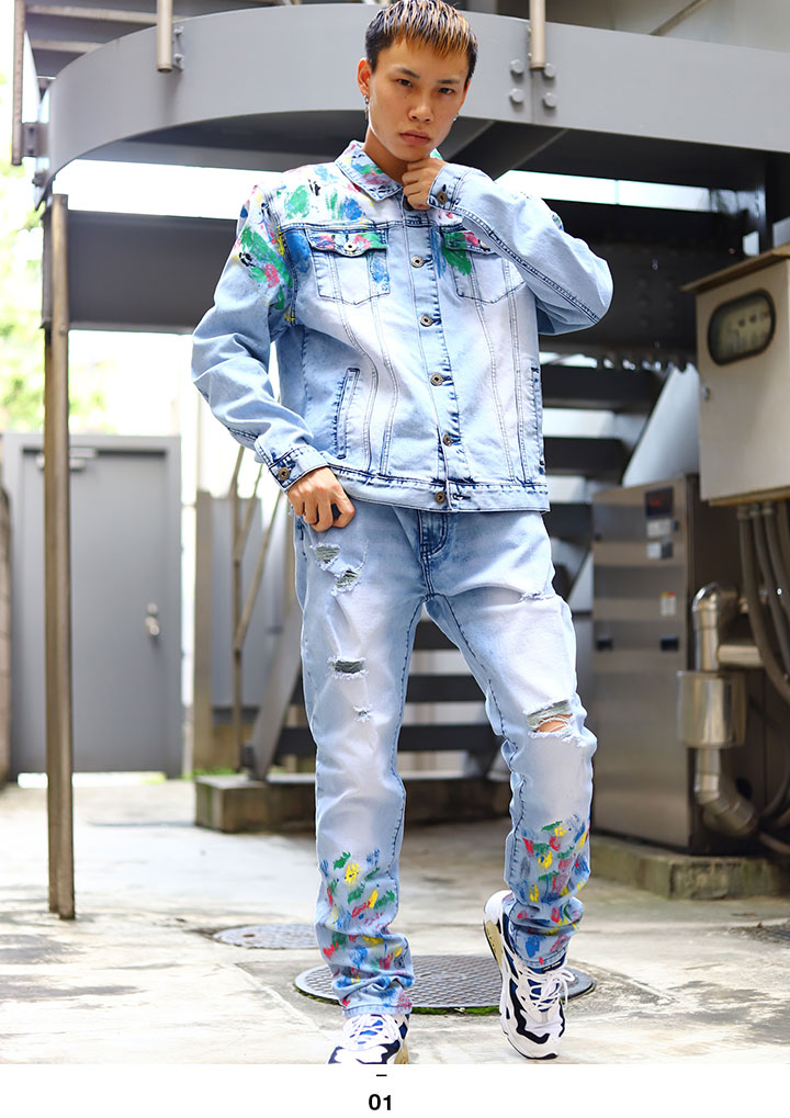 STAPLE セットアップ 長袖 メンズ レディース 春秋冬用 インディゴライトブルー M-3XL 大きいサイズ ステイプル 上下セット デニム ジャケット b系 ヒップホップ ストリート系 ファッション ハイ ブランド 服 ギフト 2008O6292-2008D6293【セール】