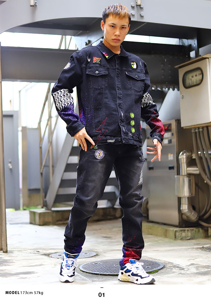 STAPLE セットアップ 長袖 メンズ レディース 春秋冬用 黒 L-3XL 大きいサイズ ステイプル 上下セット デニム ジャケット b系 ヒップホップ ストリート系 ファッション ハイ ブランド 服 ギフト 2008O6119-2008D6120【セール】