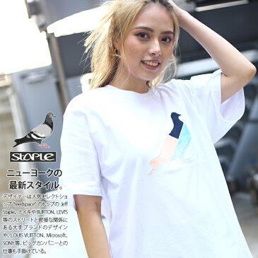 ステイプル STAPLE Tシャツ 半袖 幾何学柄 メンズ レディース 白 L XL 2L LL 2XL 3L XXL 3XL 4L XXXL 大きいサイズ b系 ヒップホップ ストリート系 ファッション ブランド 服 かっこいい おしゃれ ピジョン 鳩 刺繍 パステルカラー 切替 ビッグシルエット ギフト 2002C5846